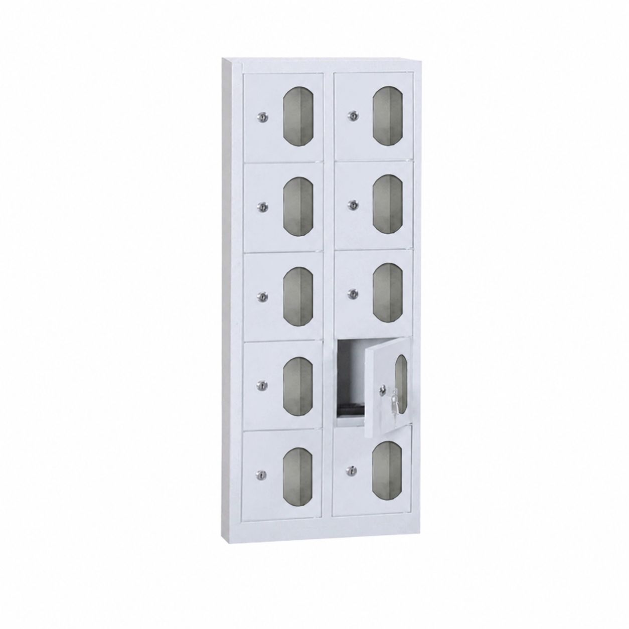 10 Gözlü Telefon Dolabı Pleksi Kapak HÇ-TD005